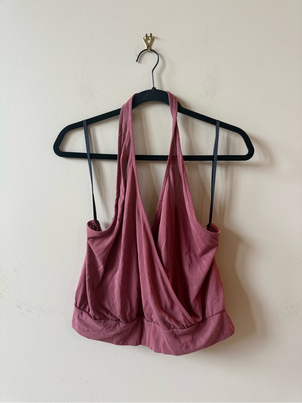 BDG Mauve Pink Draped Halter Tank Top